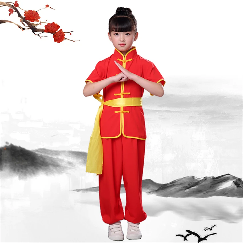 Традиционный китайский костюм кунг фу для мальчиков детская одежда выступлений