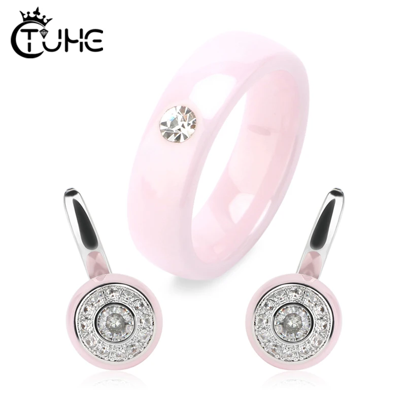 Комплект из кольца и серёг с кристаллами|Ювелирные наборы| |