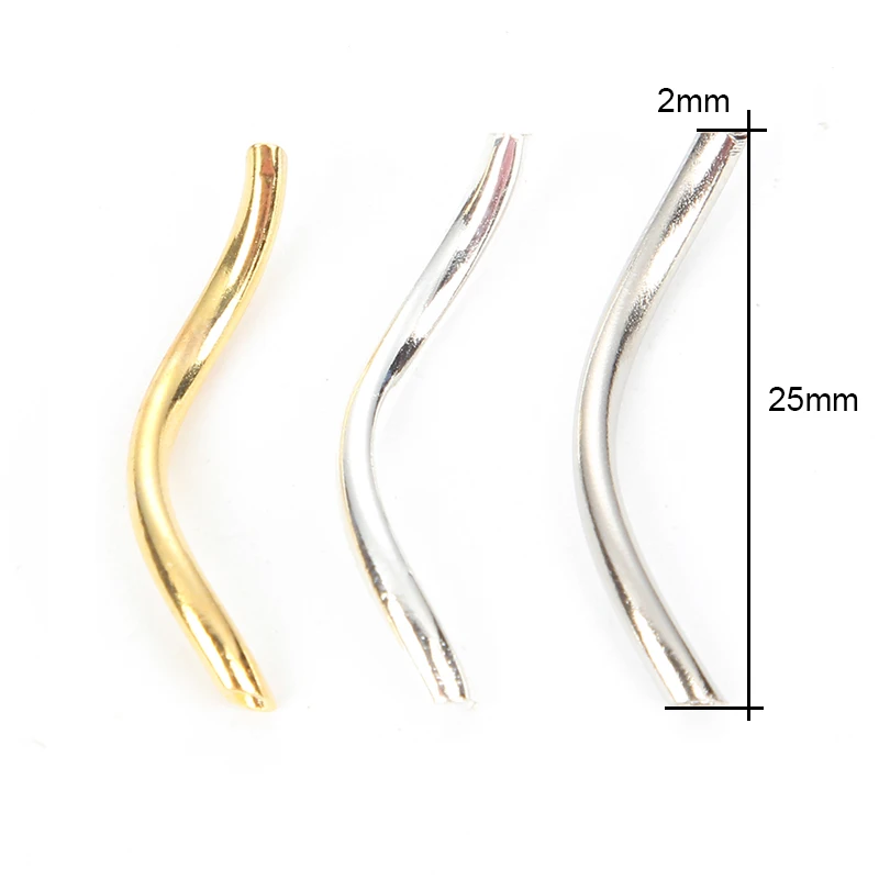 Металлические бусины S для изогнутая прокладка трубки коннектор ювелирных