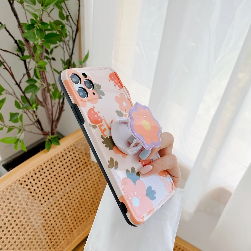 universal mobile phone bracket 3d cute flowers phone expanding stand finger holder for phone stand accessories for mobile phones free global shipping