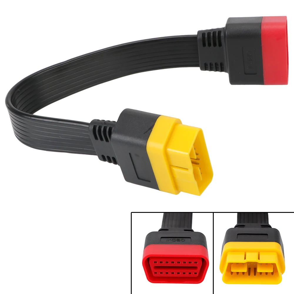

LEEPEE Car Diagnostic Connectors OBD2 Scanner Extended Adapter 32cm OBDII Extension cable ELM327 16 PIN Male to Female