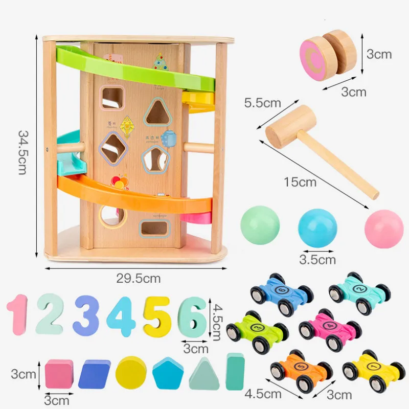 

New Children's Wooden Parking Toy Set Three-dimensional Multi-layer Car Assembly Rail Car Parent-child Interaction Gift Boy Toys