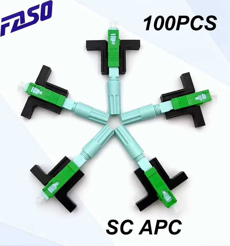 

High Quality 100pcs SC/APC SM Optical Fiber Fast Connector FTTH Fiber Optic Embedded Quick Connector