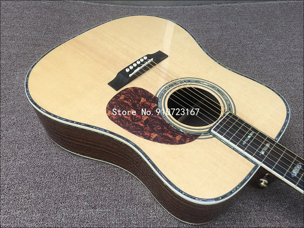2020 High quality acoustic guitar 41'' 45 D 20 frets pearl inlay with EQ Top solid spruce Rose wood on the side free shipping | Спорт и