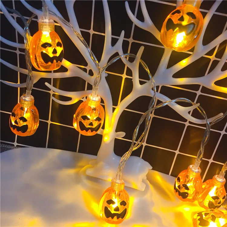 Светодиодная гирлянда на Хэллоуин в виде мишуры тыквы гримаса колокольчика