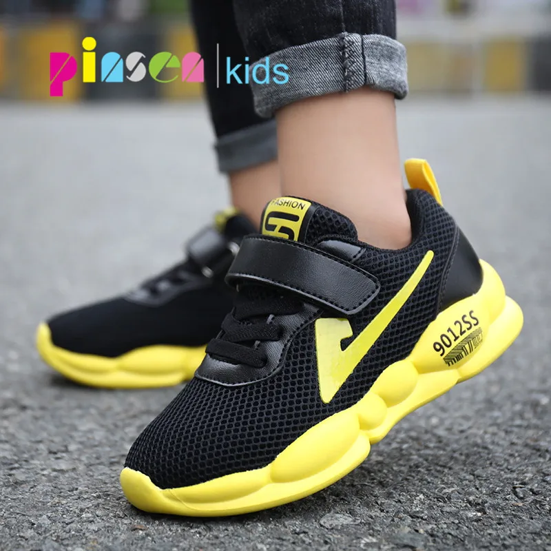 PINSEN/детская обувь для мальчиков Повседневные детские кроссовки Кожаные модные