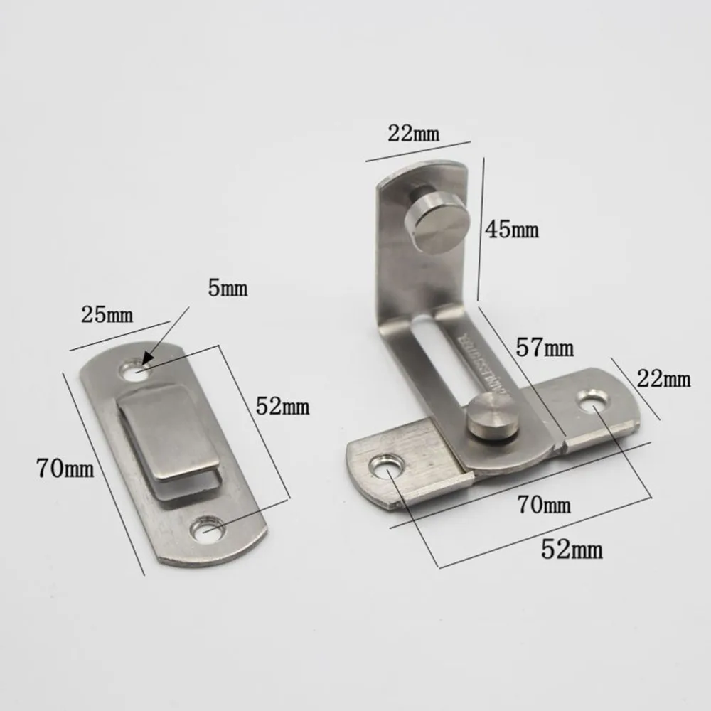 

2 PCS 0095 90 Degree Stainless Steel Right Angle Door Hasp Bending Buckle Bolt Sliding Lock Bolt for Doors an