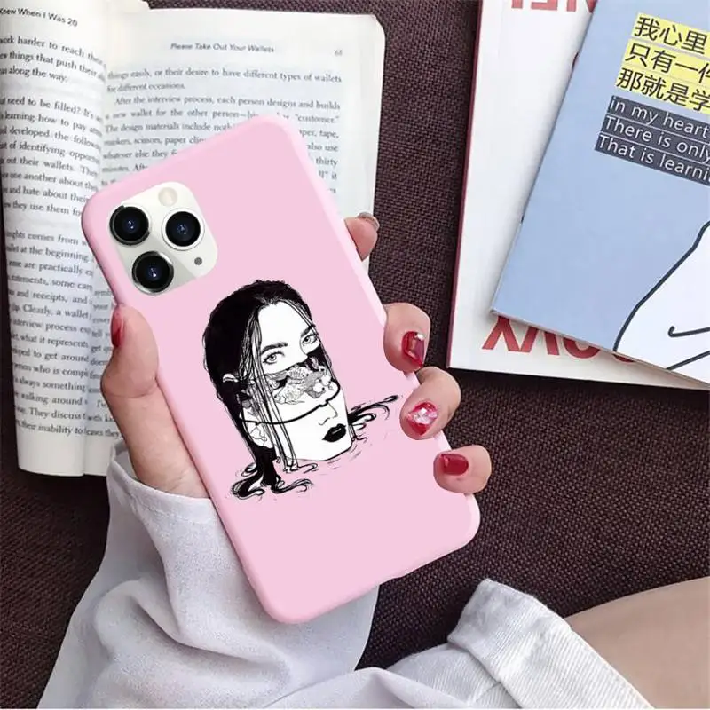 

Junji Ito Collection Tees Horror Phone Case Candy Color for iPhone 11 12 pro XS MAX 8 7 6 6S Plus X 5S SE 2020 XR