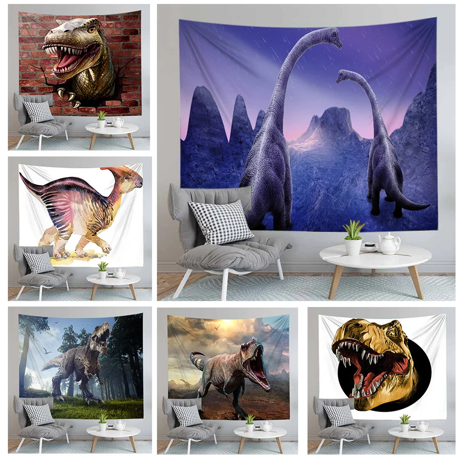 Гобелен с мультяшными животными динозаврами настенный пляжный коврик