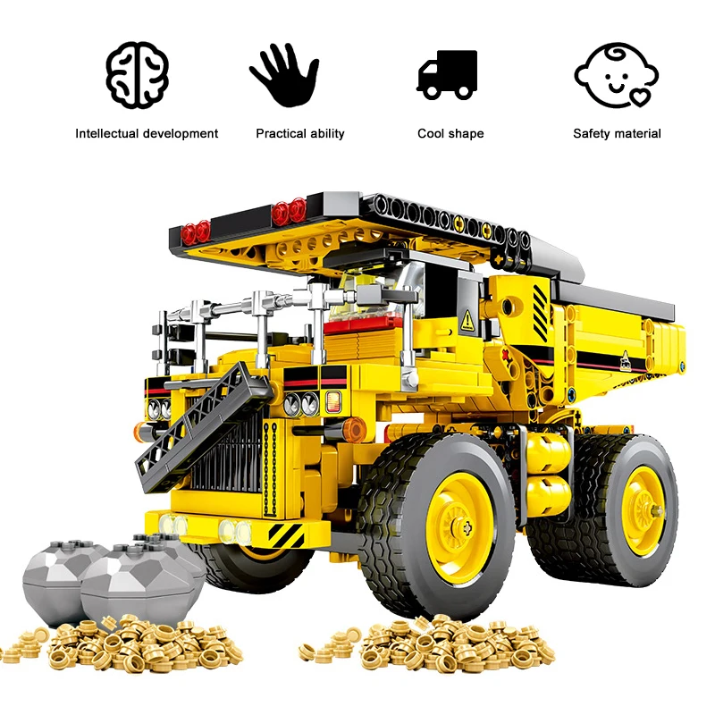 Кирпичи игрушки строительные блоки городская Инженерная машина шахтный