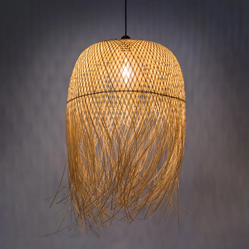 

Japanese Bamboo Pendant Lights Led Hang Lamps for Home Luminaire Design Pendant Loft Hanging Lustre Suspension Fixtures