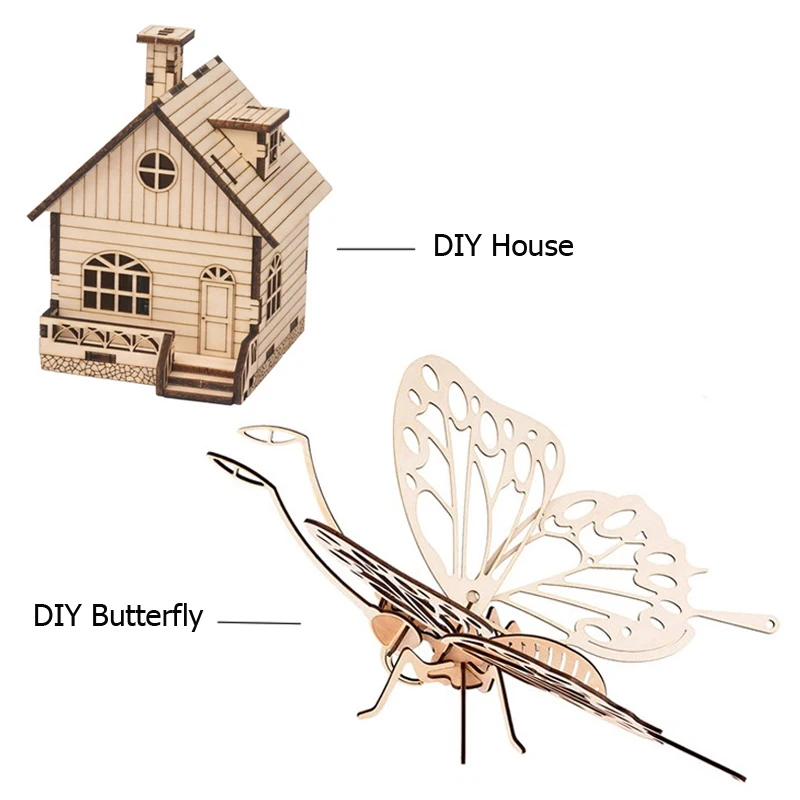 

Children's Puzzle Learning Educational Toys Wood construction novelty toys Benefit Intelligence DIY wooden house green material