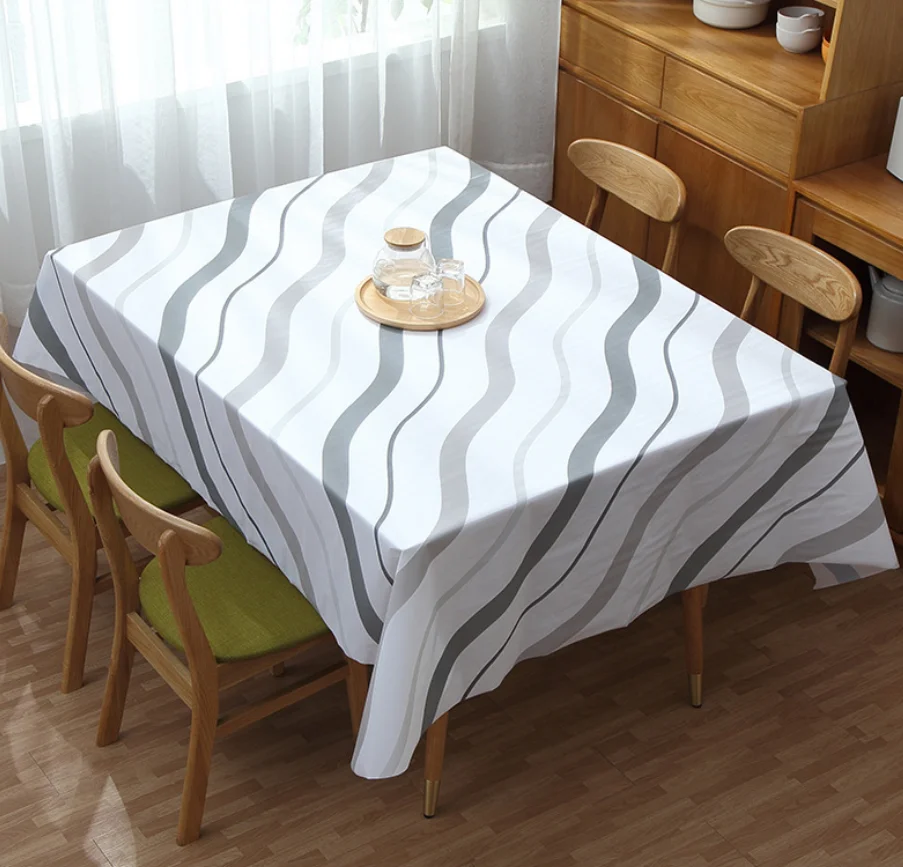 Скандинавском стиле с принтом в полоску PEVA скатерть масло-непромокаемая