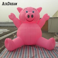 custom giant inflatable holland pink pig sit on the ground animal balloon for advertising