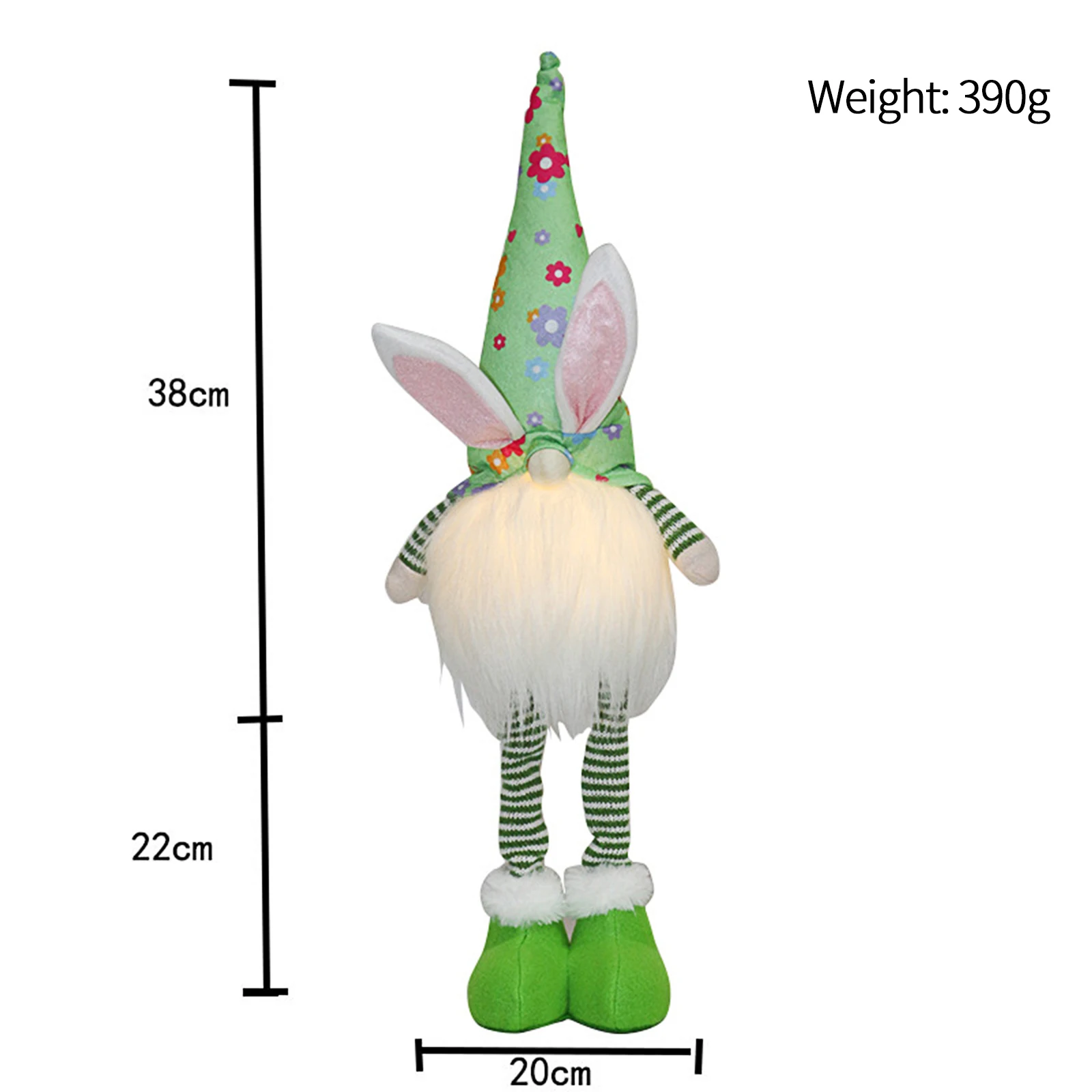 

New Easter Bunny Gnome With LED Light Handmade Swedish Tomte Rabbit Plush Toys Doll Ornaments Holiday Home Party Decoration