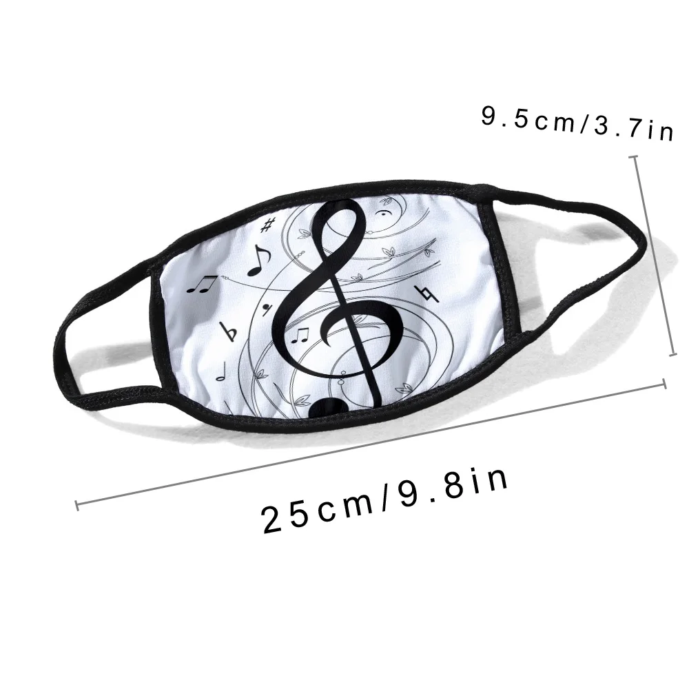 Музыка Символ черно-белая художественная печатная маска для лица теплая зимняя