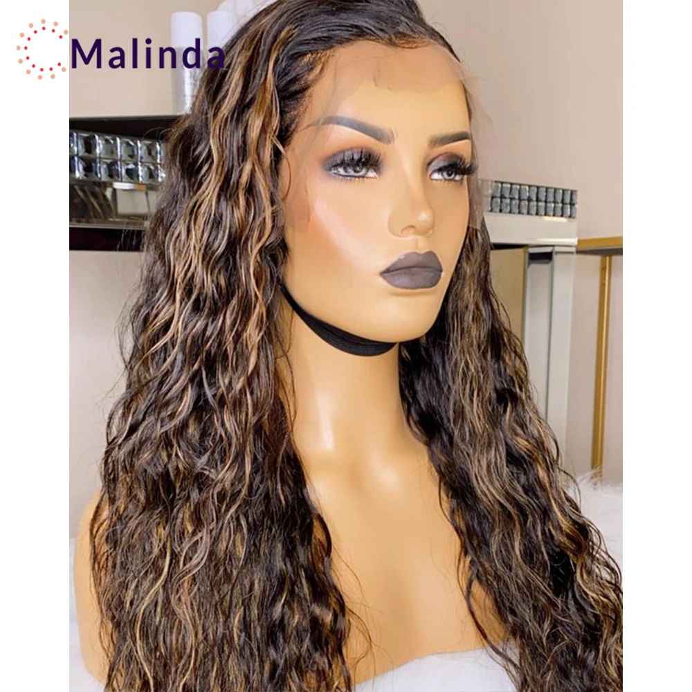

Highlight Lace Front Human Hair Wigs Pre Plucked With Baby Hair 13x6 Lace Front Wig Curly Glueless Human Hair Wigs Ombre Color