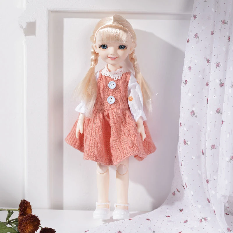 

30cm BJD Doll 15 Movable Jointed Dolls Smile Face Blue Eyes Beauty Suit Toys Fashion Dress Make Up BJD DIY Toy Gift for Girls