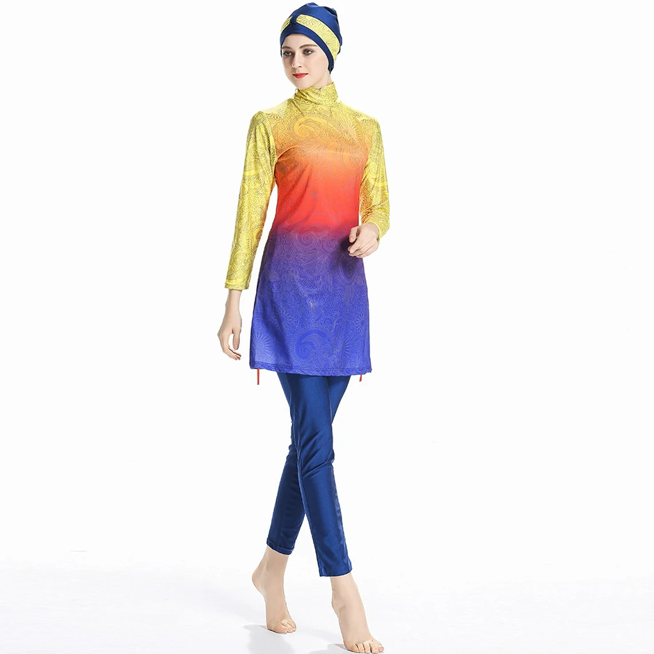 

Мусульманские купальники для женщин, большие размеры, скромный Исламский купальник, хиджаб Буркини, Ближний Восток, консервативные купальн...