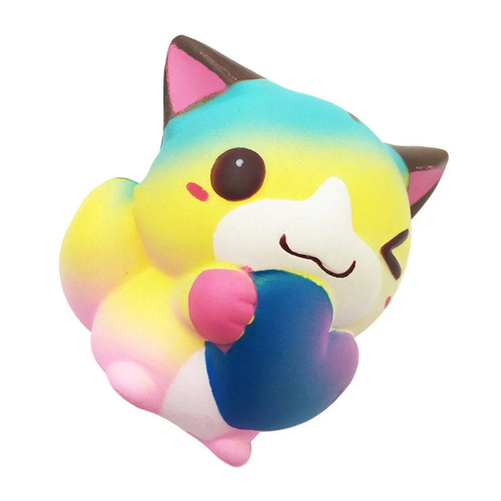 12 см Kawaii Squishy милый мультяшный Сердце Кот Лиса медленно Восстанавливающий форму