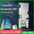 Защитная Плата Smart 8S BMS 24 В Lifepo4 литий-железо-фосфатного аккумулятора, баланс 50A 40A 30A 20A, Bluetooth приложение, монитор дисплея