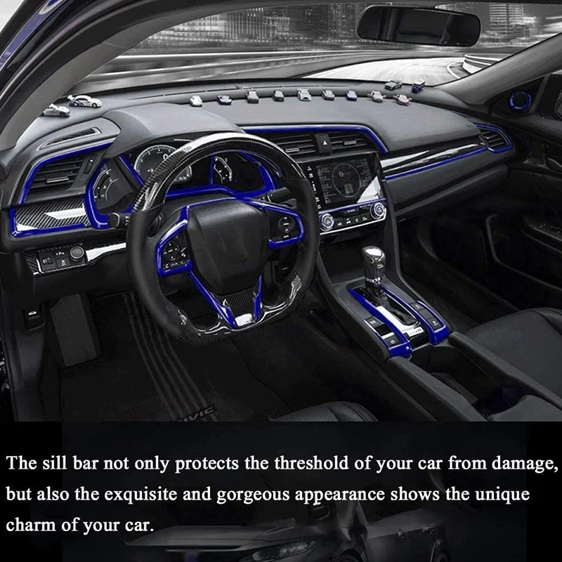 

Instrument Panel Console Center Frame Decorative Trims Steering Wheel Cover Trim Set of Car Interiors for Honda Civic