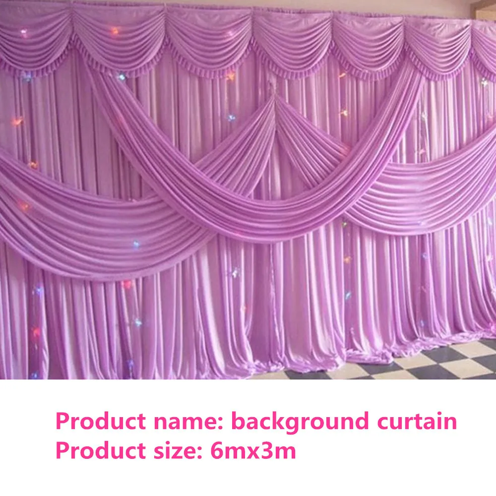 

3Mx6M Backdrop With Swags Wedding Backcloth With Swag Party Curtain Wedding Party Stage Celebration Background Free Shipping