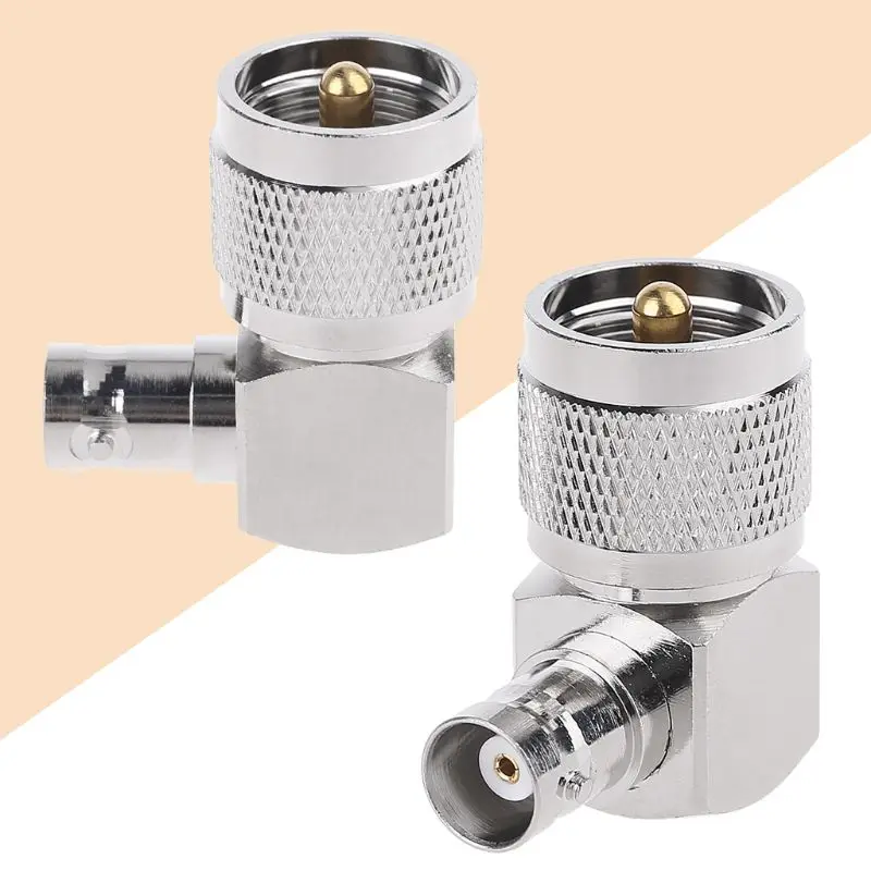 

Stainless Steel RF Coaxial Coax Adapter M Male to BNC Female Right Angle Converter for Wireless LAN Devices Antennas