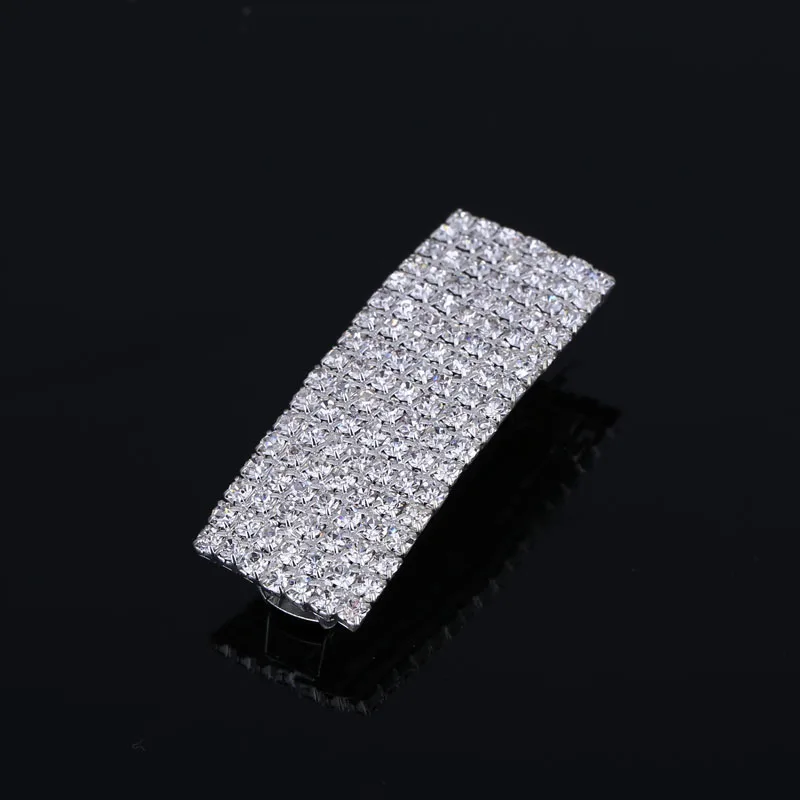 7 рядов полных стразы заколка для волос с серебряным покрытием металлические