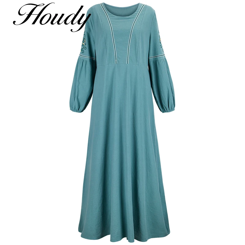 Женское платье с коротким рукавом, элегантное свободное Повседневное платье темно-синего цвета в стиле ретро, с принтом и вышивкой, для вече...