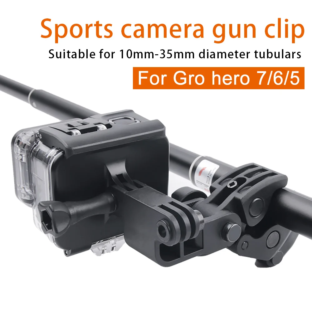 Gun Fishing Rod Bow Archery Rifle Barrel Fixing Clamp Mount Sportsman Clip Set for Gopro Hero 9/8/7/6/5/4/3/3+/2/1