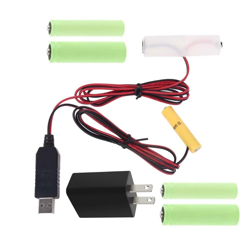

Штепсельная Вилка американского стандарта Питание USB адаптер 2in1 AA + AAA Батарея Элиминатор заменить 1,5 V 3В 4,5 V 6V AA AAA Батарея для Светодиодный с...