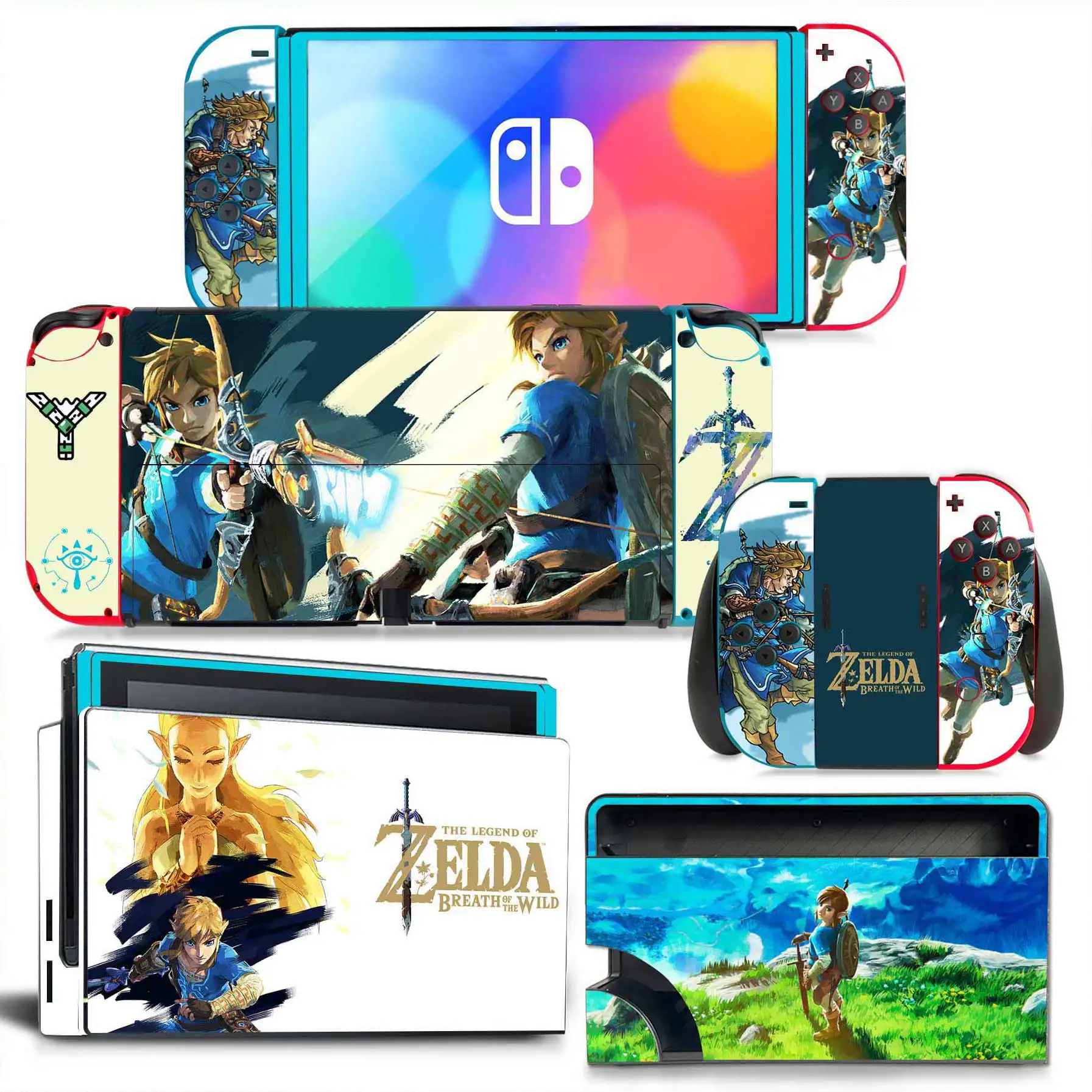 

Стильная виниловая наклейка Zelda, наклейка для консоли Nintendo Switch OLED, защитный аксессуар для игр NintendoSwitch OLED