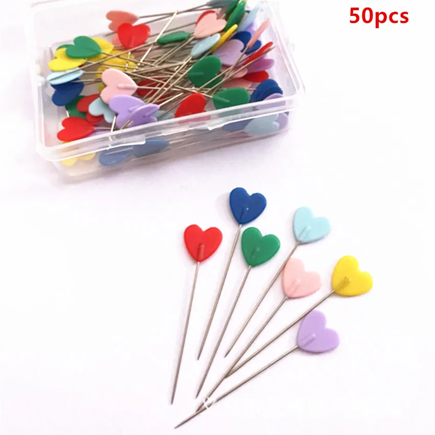 50PCS Sewing Accessories Patchwork Flower/Bow tie/Button Pins Pin With Box DIY Arts Crafts | Дом и сад