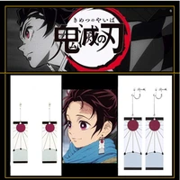 anime demon slayer cosplay kamado tanjirou acrylic drop earring keychain kimetsu no yaiba 1 pair earing jewelry accessories gift