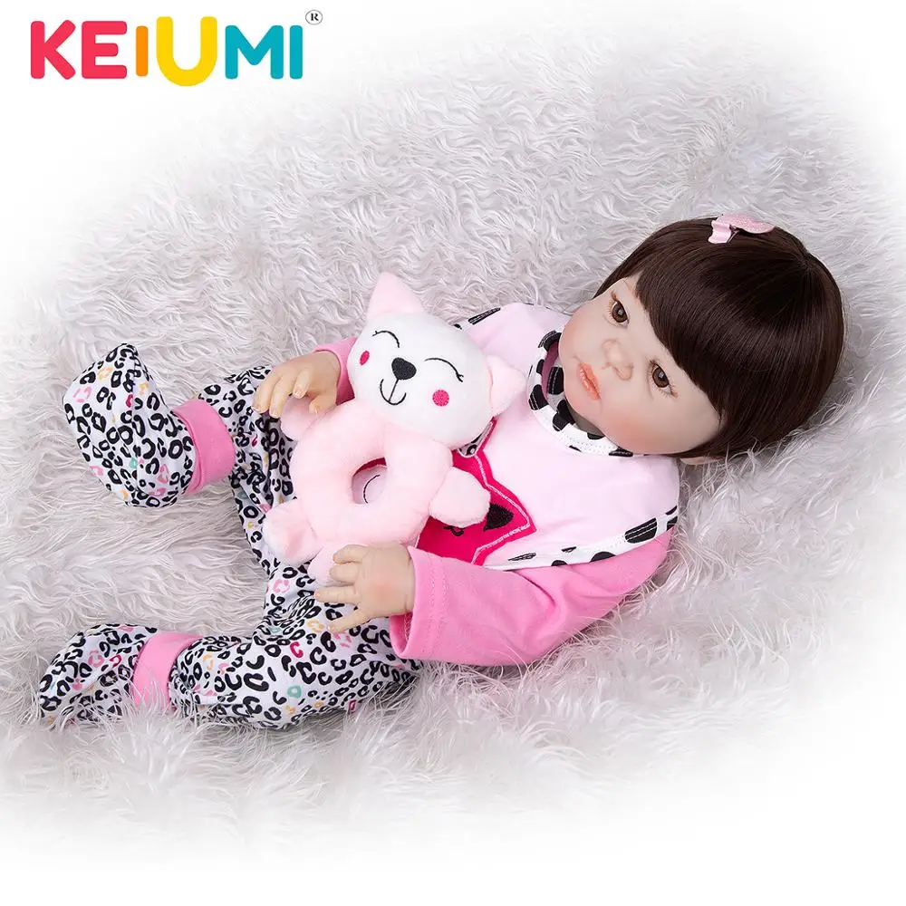 Милая силиконовая кукла KEIUMI 23 дюйма девочка Playmates Реалистичная младенец Reborn 57 см