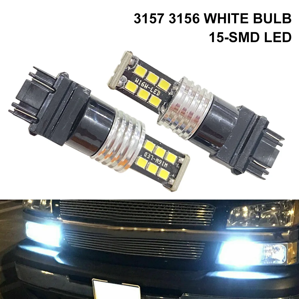 

2 шт., автомобисветодиодный светодиодные лампы 3156 3157 2835-15-SMD 12 в 6000K