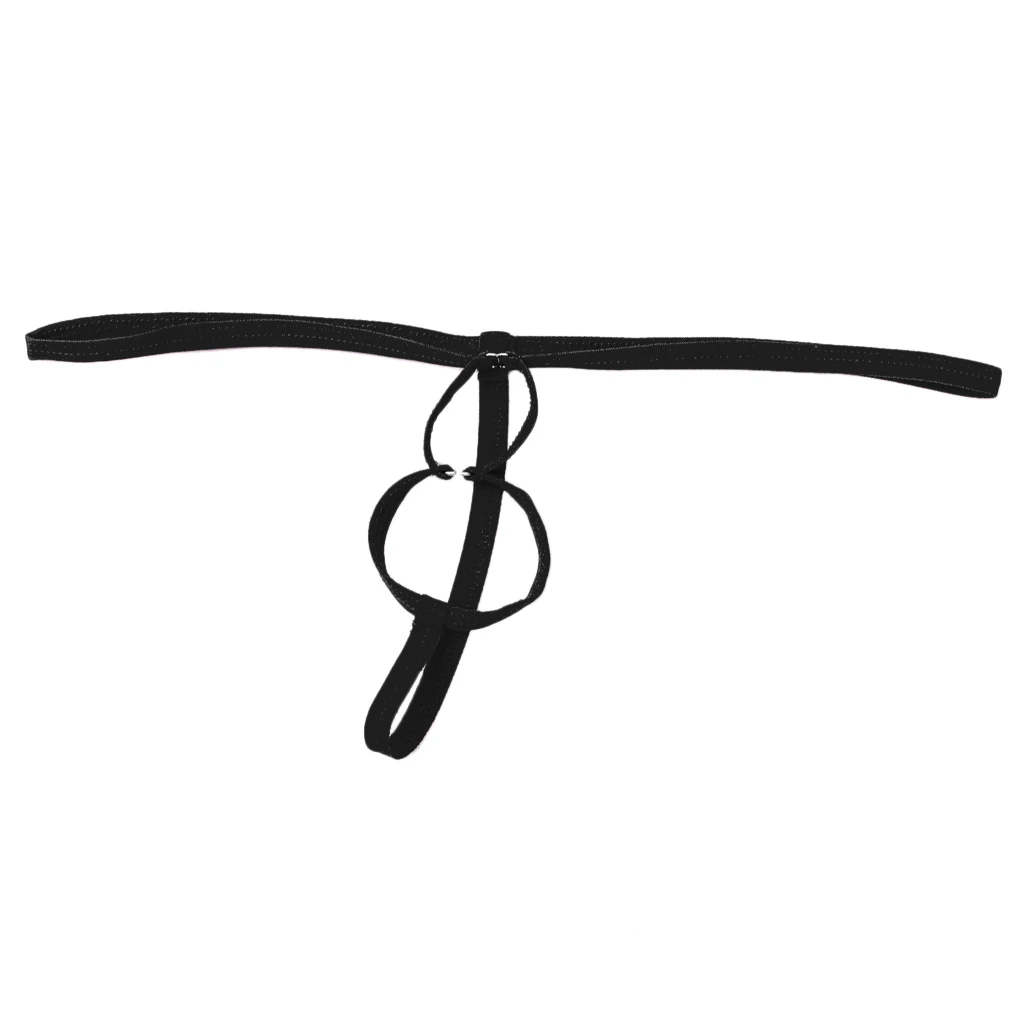 

2x Sexy Hot Men T-back Lingerie Double Ring G-String Pouch Briefs Thong Underwear Black