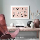 Настенная живопись, милый кот, животные, розовый постер, современные модные картины для гостиной, комнаты, девушки, домашний декор