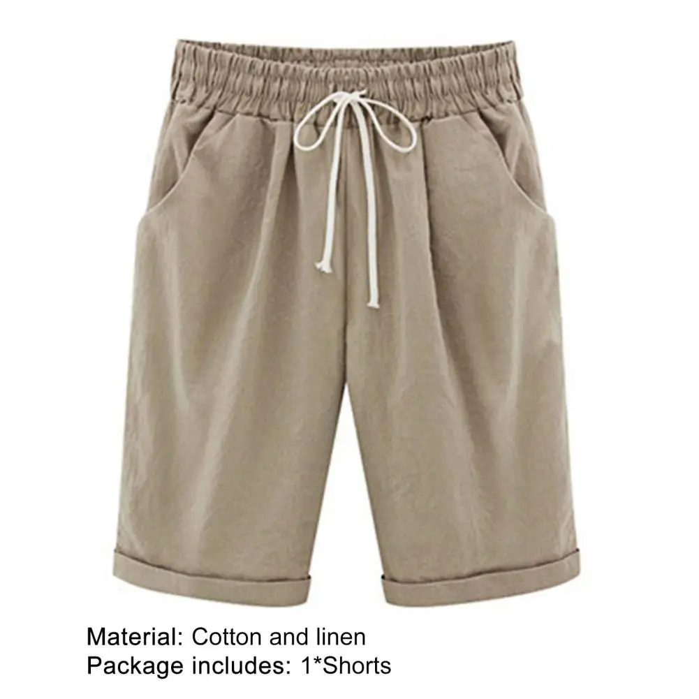 

Plus Size Shorts Women Summer Casual Loose Ladies Drawstring Elastic Waist Thin short femme Oversized M-5XL spodenki damskie