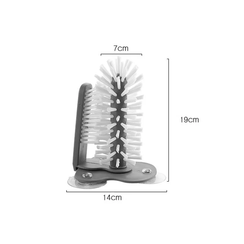 

Creative Cup Bottles Cleaning Brush 2 in 1 Suction Wall Lazy Cup Brushes Glass Cleaning Rotating Suction Kitchen Cleanning Tools