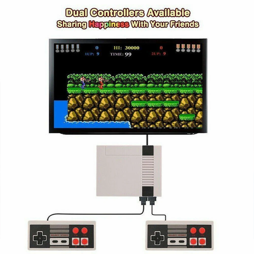 Vintage Gaming Player Family Electronics Childhood NES Gift 8 Bit TV Game Console Handheld 2 Controller Plug-in Card Retro Video |