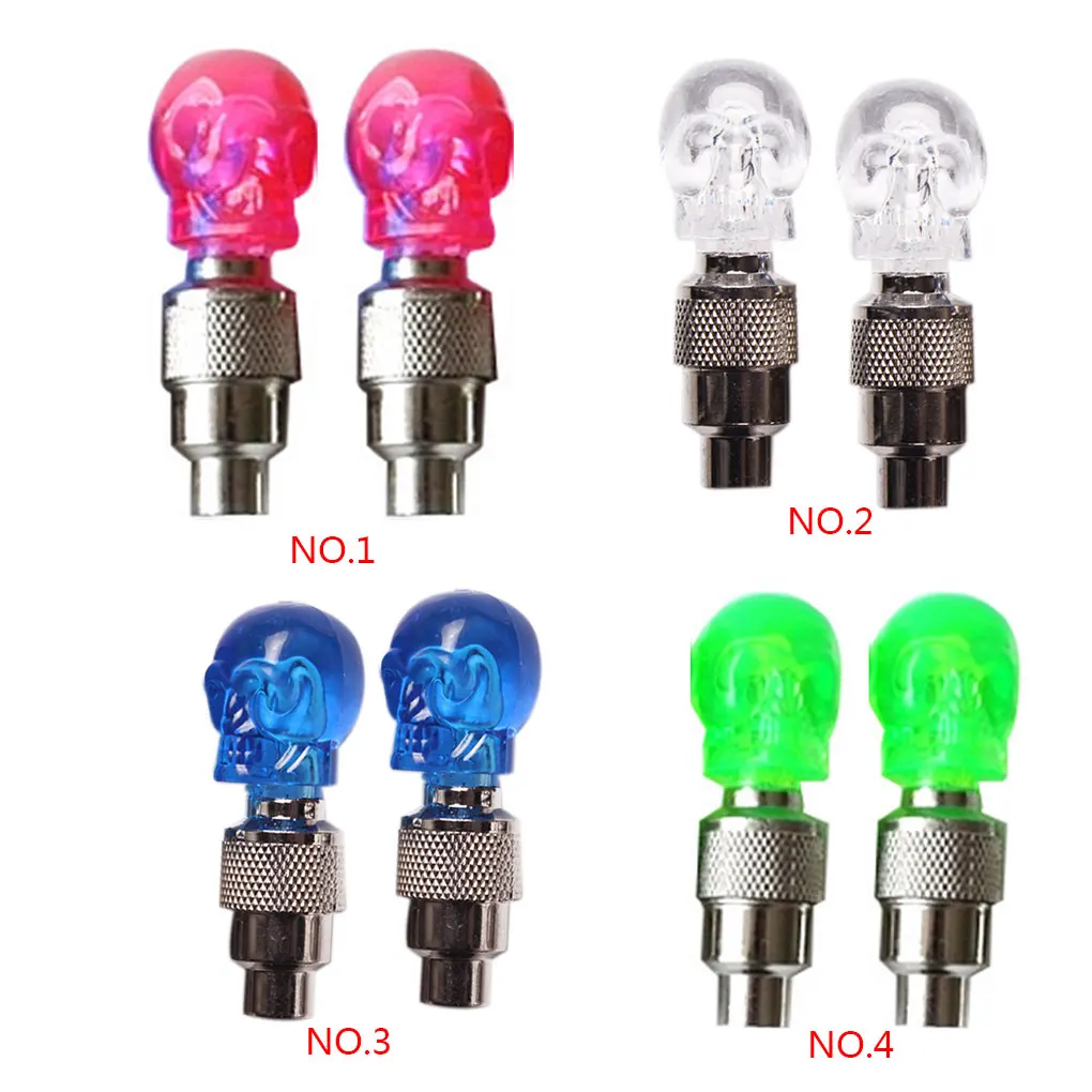 2 шт. велосипедный светильник череп Форма велосипедные шины колпачки