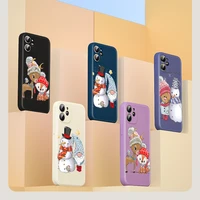deer cute cartoon for apple iphone 13 12 pro max mini 11 pro xs max x xr 6s 6 7 8 plus liquid silicone soft phone case