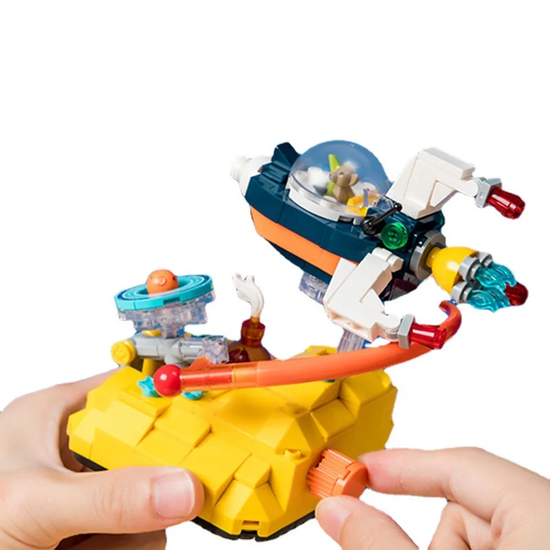 DIY MOC креативные Строительные блоки Spin Skyship торт на день рождения мелкие частицы в