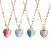 2020 fashion ladies necklace enamel temperament heart shaped clavicle chain alloy pendant new color all match jewelry gift