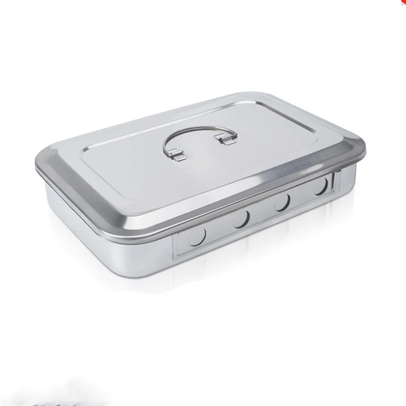 

Sterilized square plate with lid stainless steel instrument plate with hole and lid square plate with high temperature steriliza