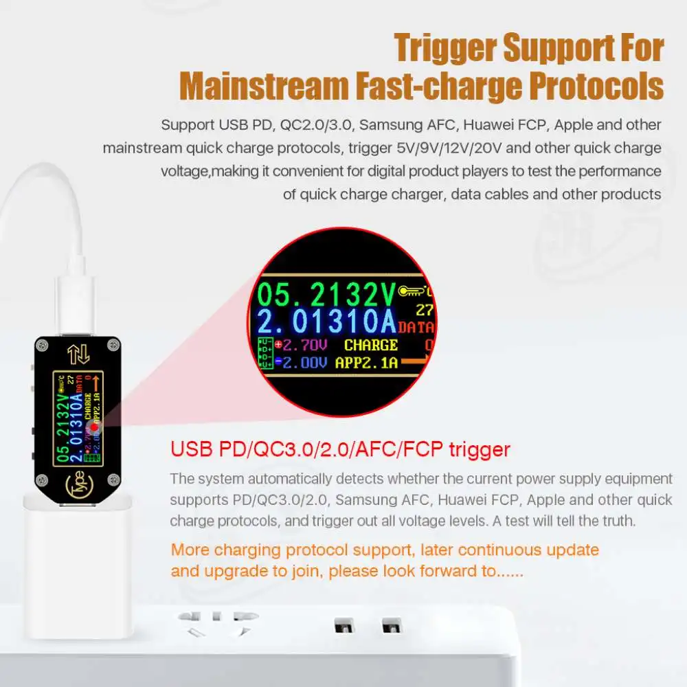 Триггер RIDEN TC66/TC66C Type-C PD USB-измеритель напряжения 2-стороннее зарядное устройство