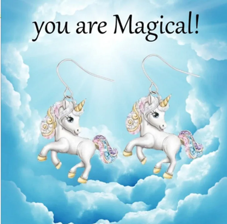 1/2 / 3Pcs Cute Rainbow Unicorn Jewelry Set Silver Color Children Necklace Ring Cartoon Animal Birthday Gift | Дом и сад