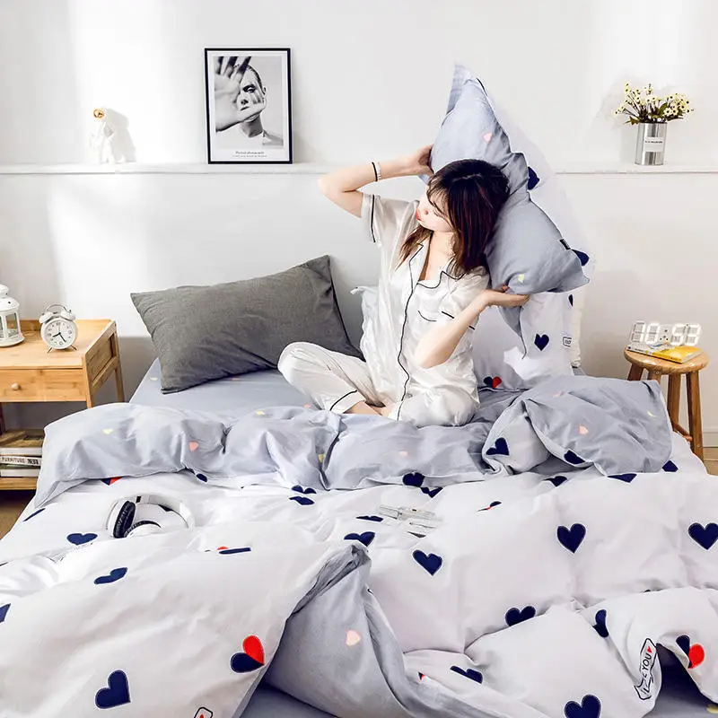 Комплект белого постельного белья из чистого хлопка 3/4 шт.|Комплекты белья| |